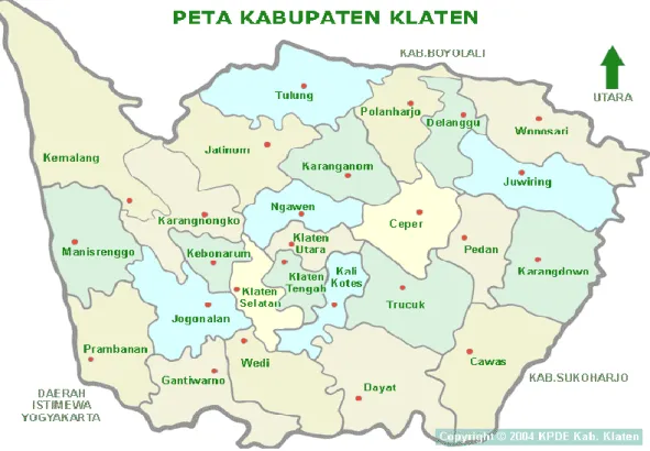 Gambar 2.1 Peta Kabupaten Klaten 