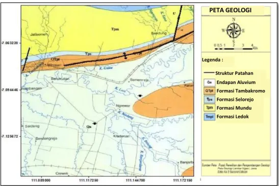 Gambar 1.6. Peta Geologi daerah penelitian (Datun, dkk., 1996) 