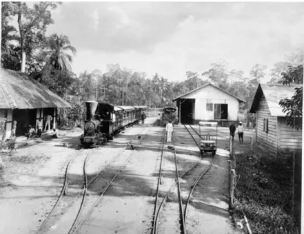 Gambar 1: 1890-1905 Kereta Api Dengan Jarak Rel Sempit Untuk  Pengangkutan Tembakau Deli Serdang, Sumatera Utara 20