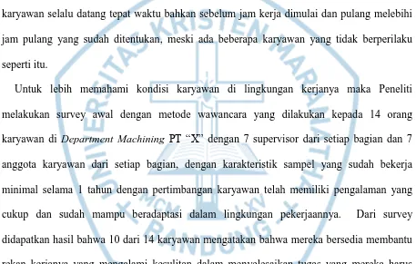 gambaran mengenai interdependensi tugas antar setiap bagian di departemen machining yang 