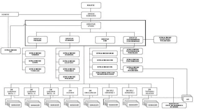 Gambar 2.2 Struktur Organisasi Sumber : PT.Perkebunan Nusantara III (Persero) Medan  