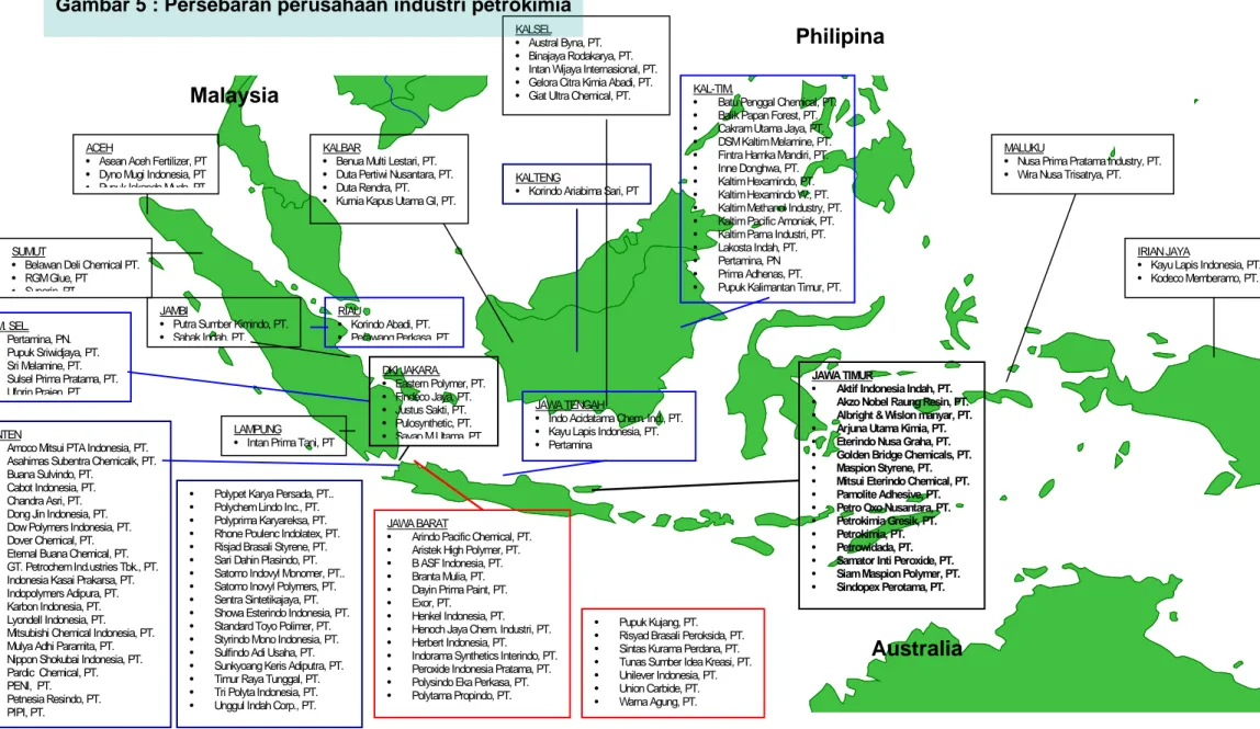 Gambar 5 : Persebaran perusahaan industri petrokimia 