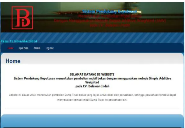 Gambar IV.2.  Form Menu Utama  IV.2.3.  Form Input Data 