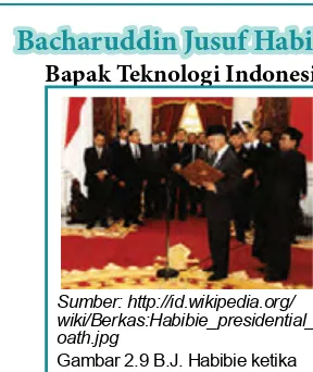 Gambar 2.9 B.J. Habibie ketika Dilantik Menjadi Presiden R.I. 