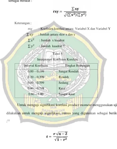 Tabel 5Interpretasi Koefisien Korelasi