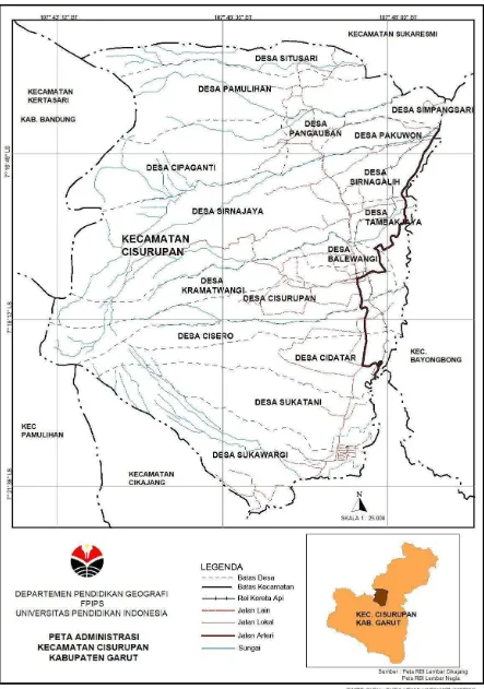 Gambar 3.1 Peta Administratif Kecamatan Cisurupan 
