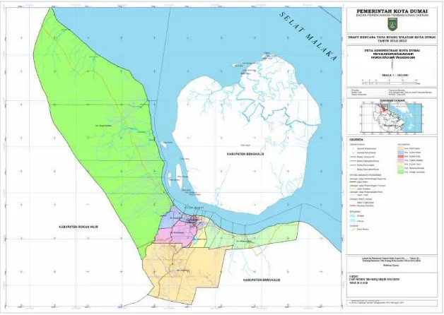 Gambar 2.1.1.1 Peta Administrasi Kota DumaiSumber: Draft RTRW Kota Dumai 2012-2032