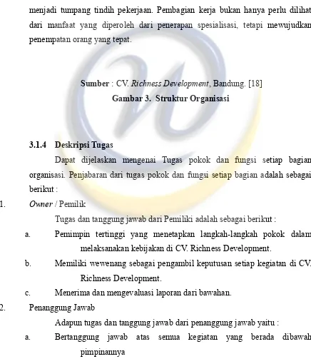 Gambar 3.  Struktur Organisasi