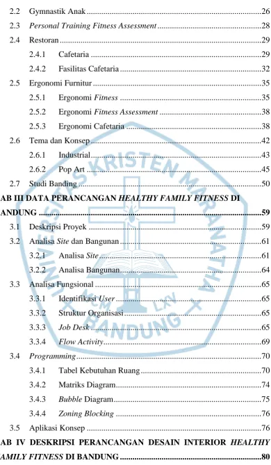 Tabel Kebutuhan Ruang .......................................................... 70 