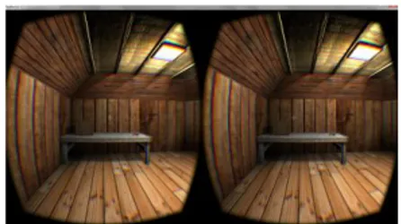 Gambar 6 Tampilan gameplay level cabin dengan fitur VR  3.  Modul Game Over 