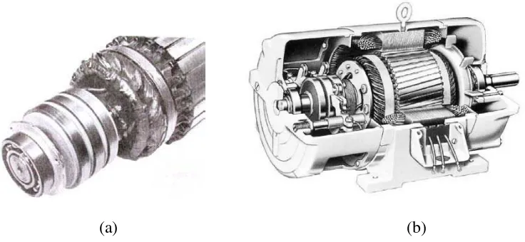 Gambar 2.1.3.  (a) Tampilan Close-Up Bagian Slip Ring Rotor Belitan 