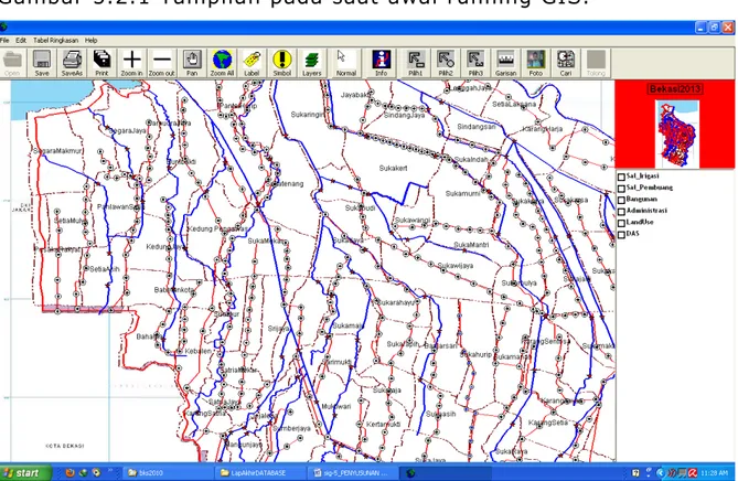 Gambar 5.2.1 Tampilan pada saat awal running GIS. 