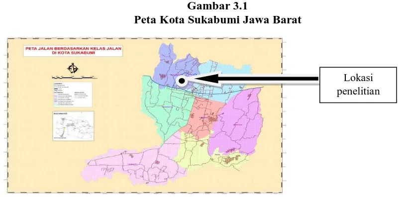 Gambar 3.1 Peta Kota Sukabumi Jawa Barat 
