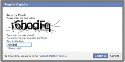 Gambar 1. CAPTCHA pada Facebook 