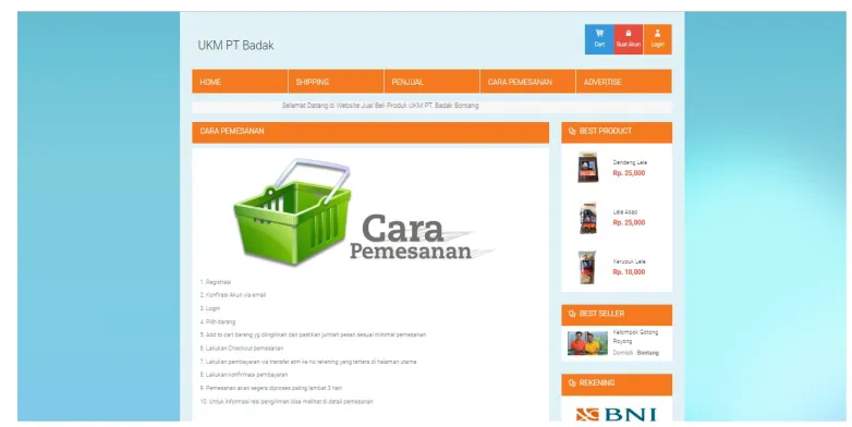 Gambar 6 Halaman Cara Pemesanan