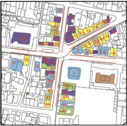 Gambar 1 : Peta fungsi zoning di kawasan simspang lima bandung 