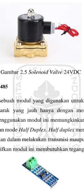 Gambar 2.5 Solenoid Valve 24VDC  2.2.6 Modul Serial MAX 485 