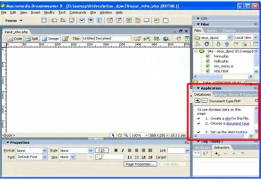 Gambar 2.2 Interface PHP di Macromedia Dreamweaver 8