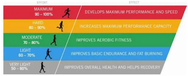 Gambar Manfaat olahraga pada beragam intensitas latihan (Sumber: 