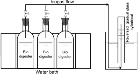Figure 1. Schematic diagram of series laboratory batch assessment of anaerobic digestion 