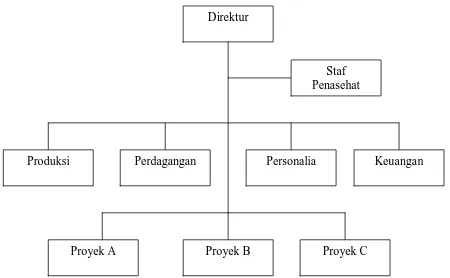 Gambar 3.4 Struktur Organisasi Bentuk Fungsional dan Staf 