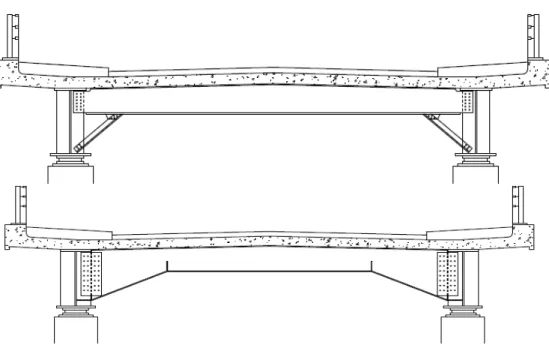 Gambar 2.10 Potongan melintang knee bracing (atas) dan haunched cross-girder 