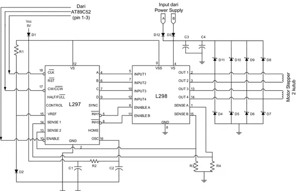 Gambar 3.9 Rangkaian skematik modul driver motor stepper 