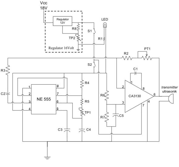 Gambar 3.4 Rangkaian skematik modul transmitter 