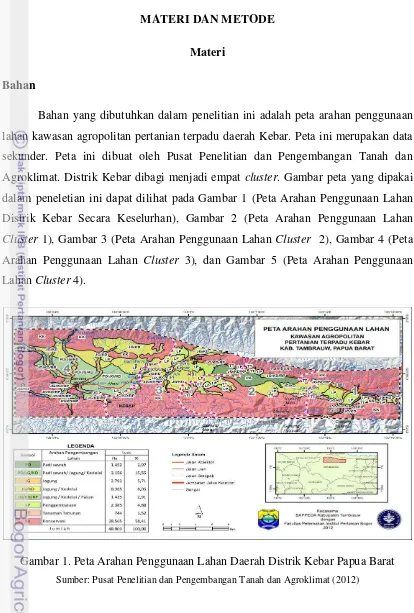 Gambar 1. Peta Arahan Penggunaan Lahan Daerah Distrik Kebar Papua Barat 