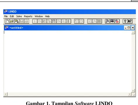 Gambar 1. Tampilan Software LINDO 