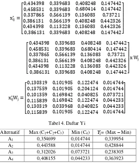 Tabel 4. Daftar Yi 