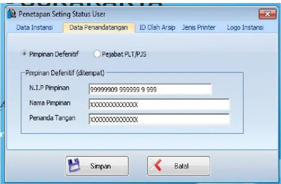 Gambar Form Data penandatanganan 