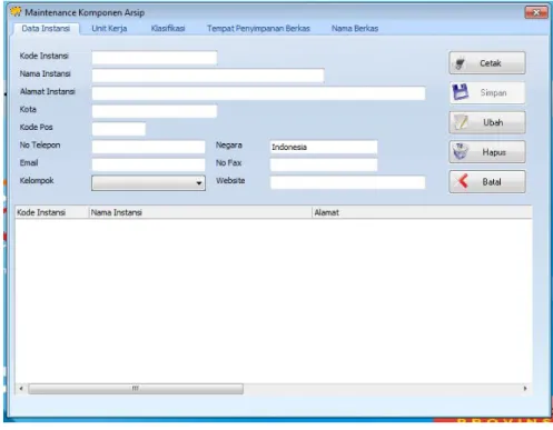 Gambar Form Data Instansi 