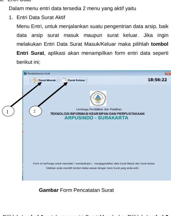 Gambar Form Pencatatan Surat 