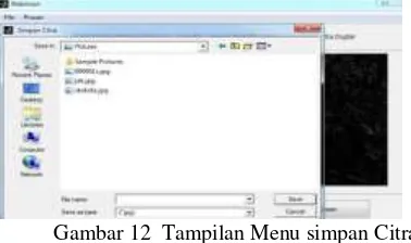 Gambar 12  Tampilan Menu simpan Citra 