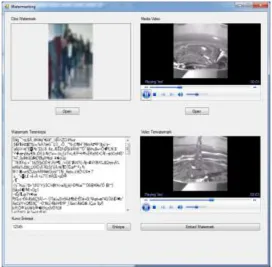 Gambar 3 menjelaskan proses untuk melakukan watermarking video digital, proses validasi watermarking dan untuk keluar dari aplikasi
