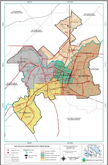 Gambar 3.1 Peta Adminstrasi Kota Tebing Tinggi 