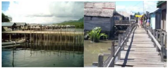 Gambar 4. Kondisi Permukiman, Orang Bajo’ di  Perairan di Sulawesi Tengah 
