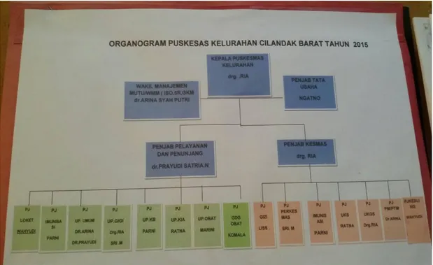 Gambar 4. Struktur Organisasi Puskesmas Kelurahan Cilandak Barat tahun 2016  Deskripsi Kerja 