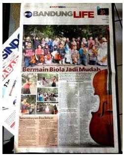 Gambar 2.13. Perkenalan Alliance Violin Community Bandungdalam koran ‘Bandung life’  