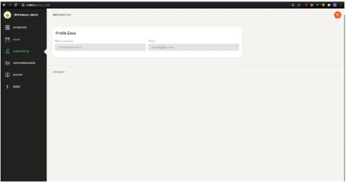 Gambar  5  menunjukkan  tampilan  pada  halaman  User  Profile  yang  berfungsi  untuk  menunjukkan  profil  dari  user  yang  sedang  login