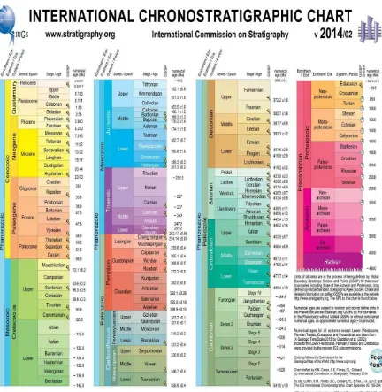 Gambar 10 Kartu International Chronostratigraphic (ICC) untuk penentuan perkiraan umur fosil