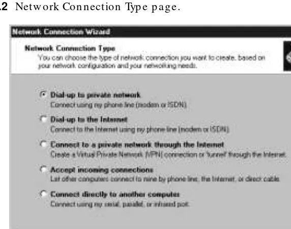 Figure 5.2 Network Connection Type page.