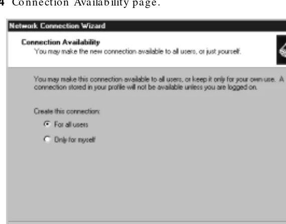 Figure 5.4 Connection Availability page.