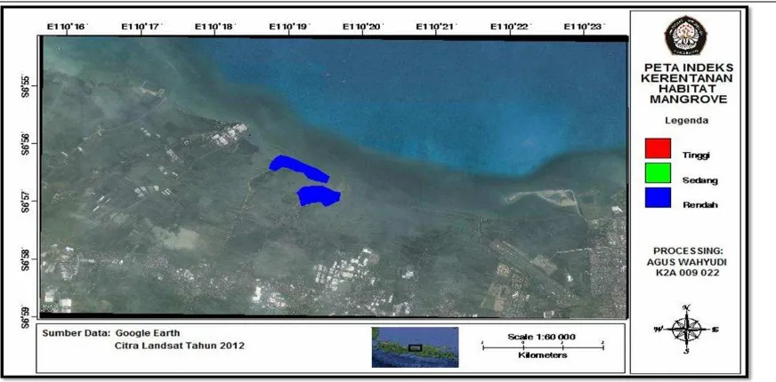 Gambar 5. Peta Indeks Kerentanan Habitat Mangrove 