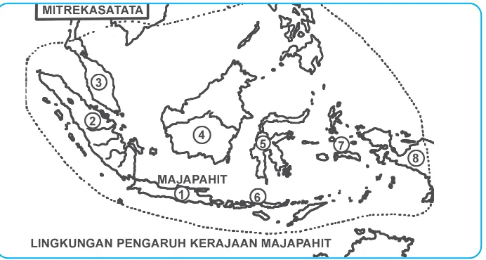 Gambar 1.10. Peta daerah kekuasaan Majapahit