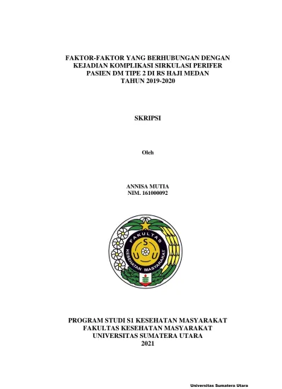 FAKTOR-FAKTOR YANG BERHUBUNGAN DENGAN KEJADIAN KOMPLIKASI SIRKULASI ...