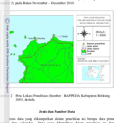 Gambar 2 Peta Lokasi Penelitian (Sumber : BAPPEDA Kabupaten Belitung. 