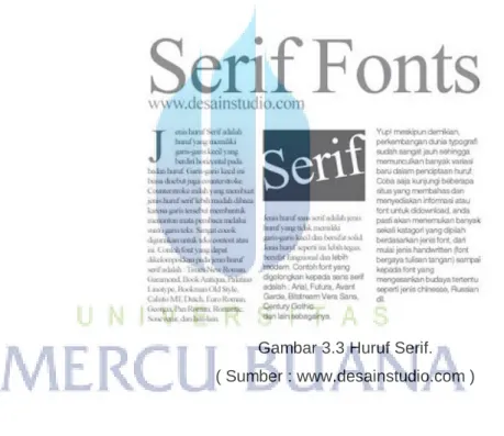 Gambar 3.3 Huruf Serif. 