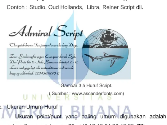 Gambar 3.4 Huruf San Serif. 